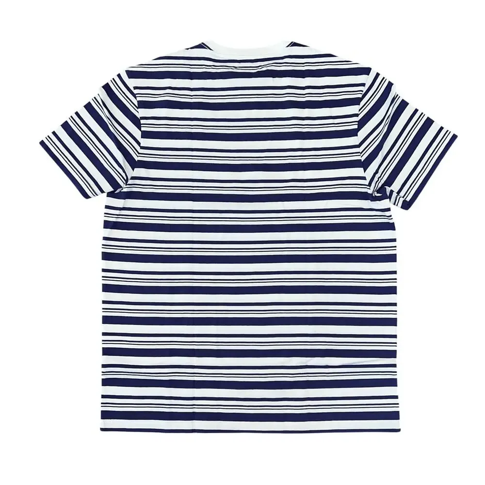 NWT J. Crew Men's Navy Pulse & White Stripe Cotton Crewneck T-Shirt